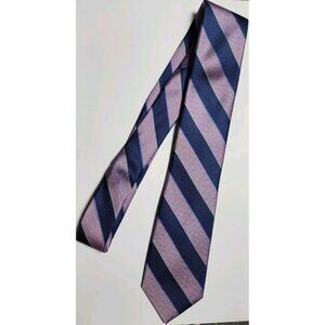 JOSEPH A. BANK MEN’S CLASSIC PURPLE, NAVY, & WHITE 100% SILK NECKTIE/PRE-OWNED